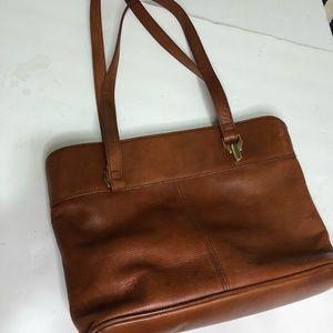 Vintage PARTNERS MERVYN'S Genuine Leather cognac handbag